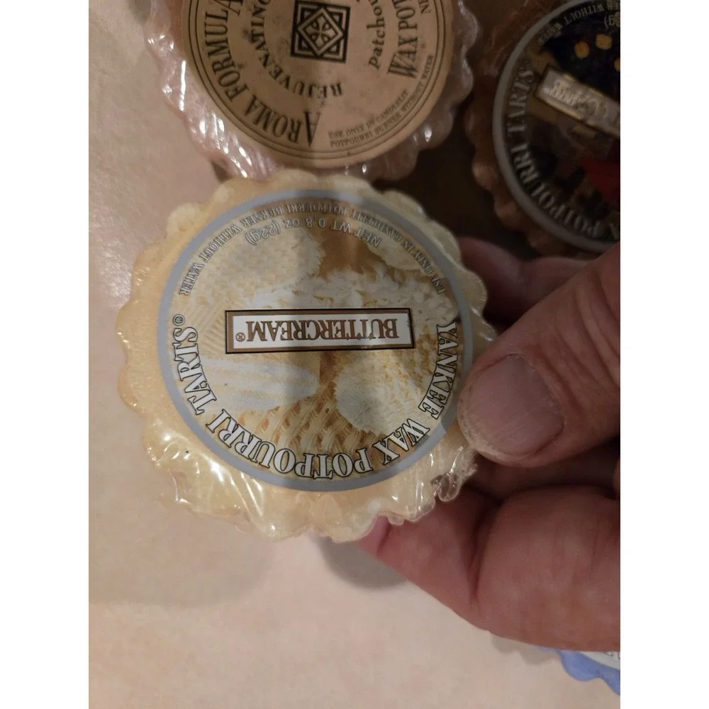 4 Yankee Candle Wax Tarts Potpourri Lot Coffee Buttercream Mango + Patchouli